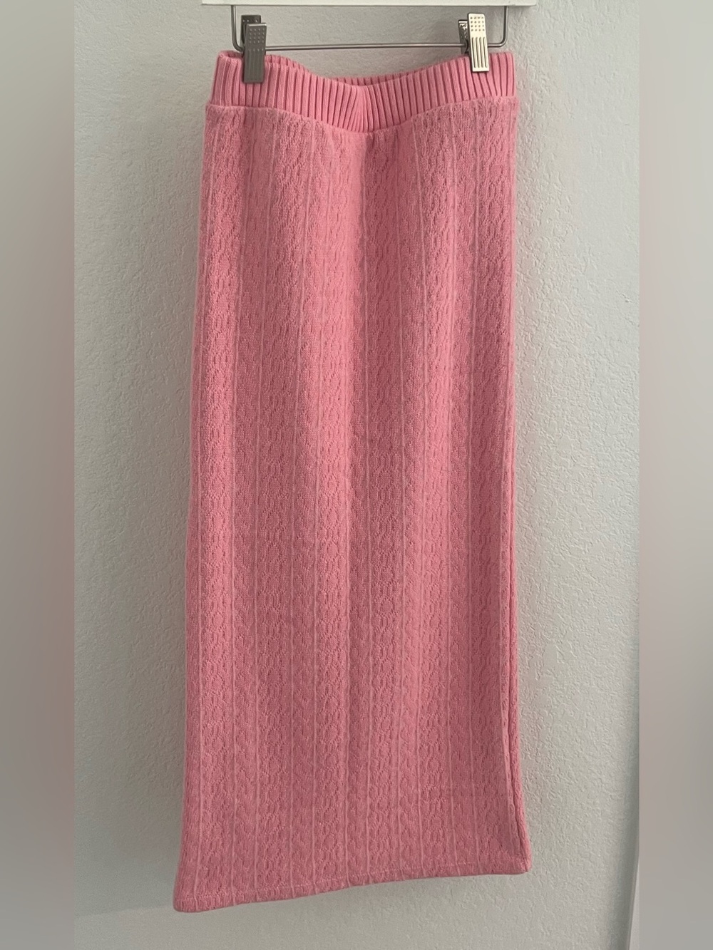 Zara Pink Knit Midi Skirt